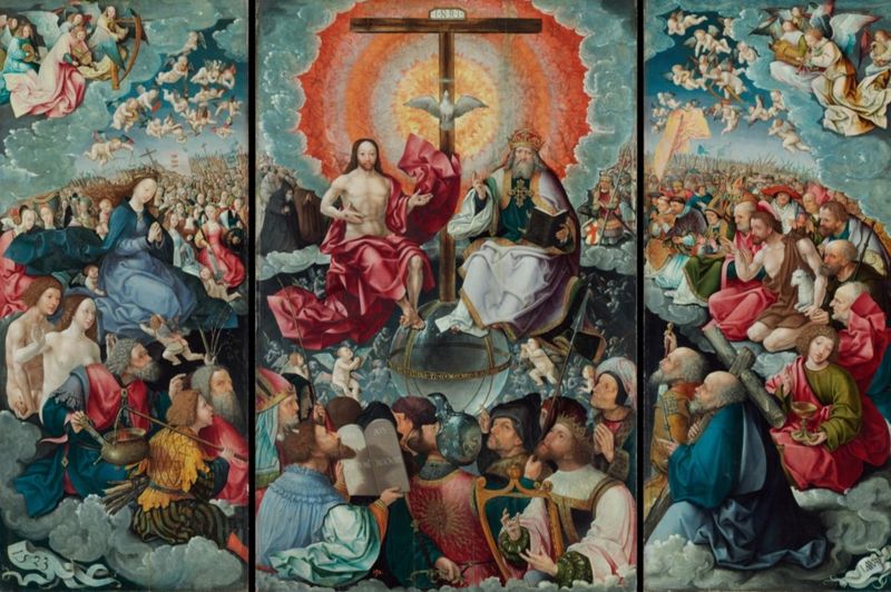 Jakob Cornelisz. van Oostsanen_Flügelaltar m Heiligenbild